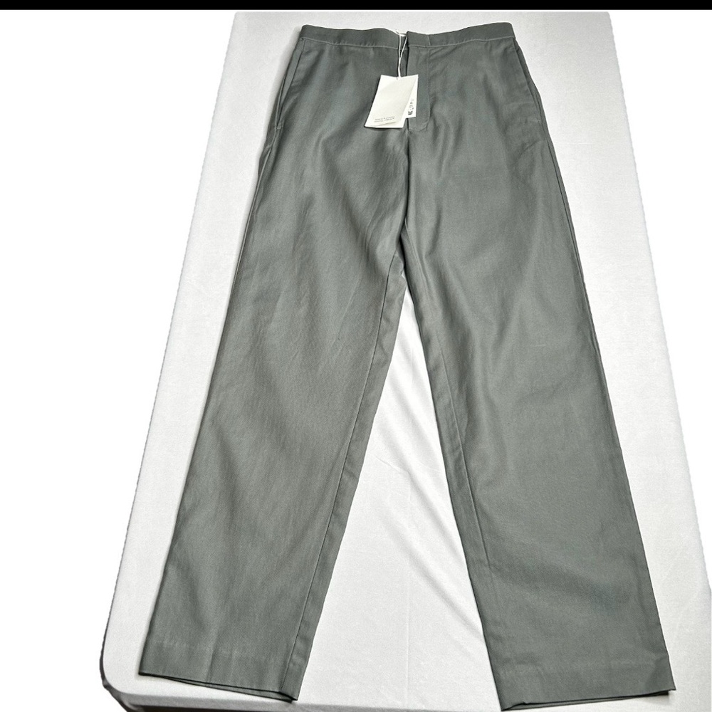 New COS Sz 28 Regular Tapered Leg Pants Olive Green Pockets Gorpcore Womens